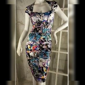 Cache bodycon watercolor dress